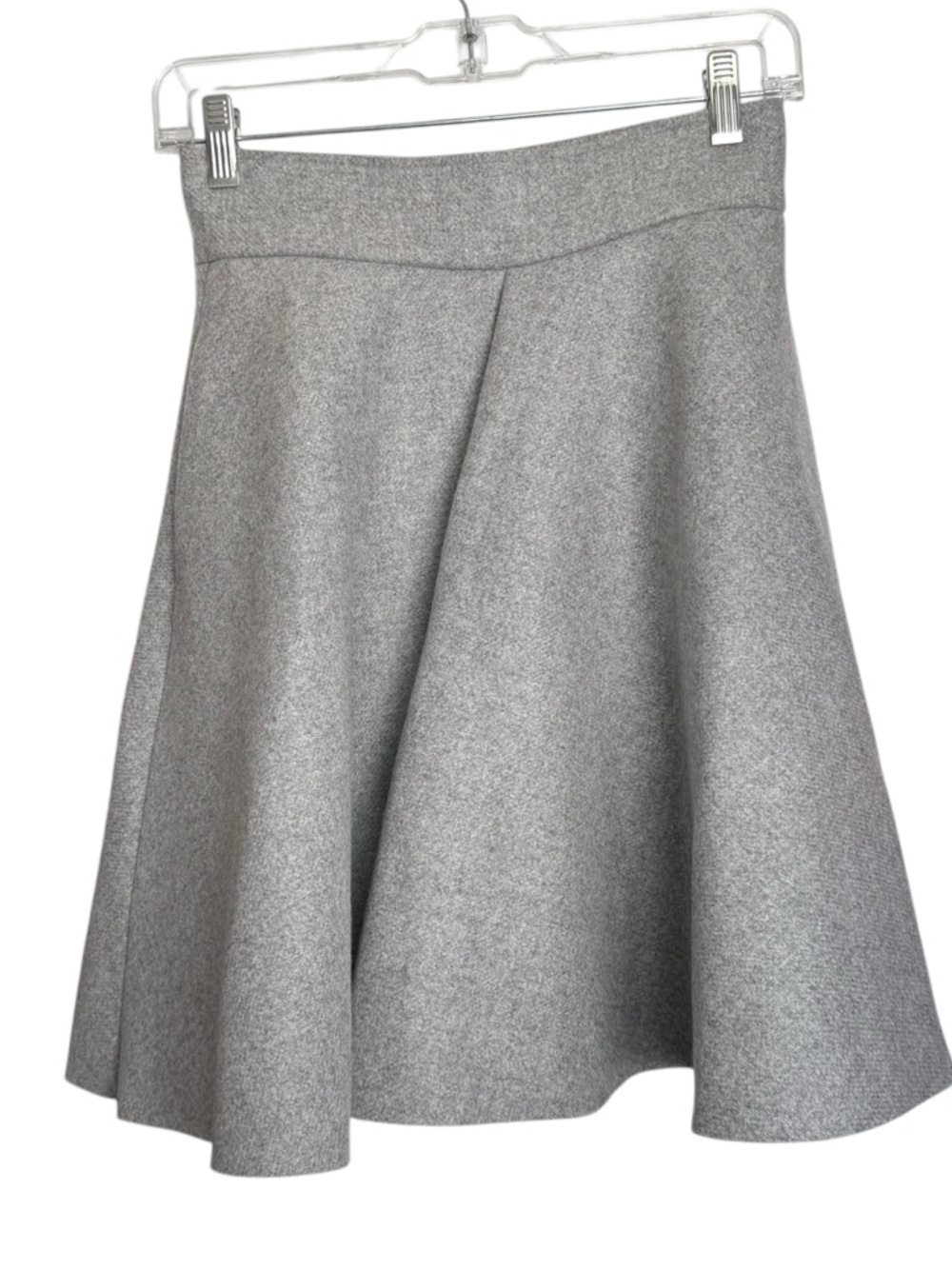 MSGM Pleated Circle Flare Mini Skirt Women’s Size Medium 40 EU Gray Wool Blend